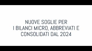 Nuove soglie per i bilanci micro abbreviati e consolidati dal 2024 [upl. by Malvie632]