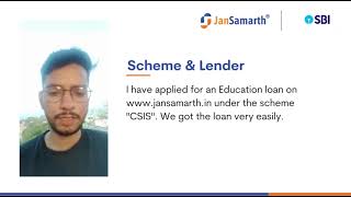 Education loan received from TheOfficialSBI under CSIS scheme  JanSamarth  Testimonial 220 [upl. by Sinned]