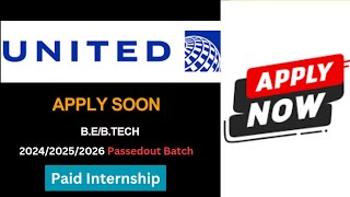 United Internship for 2026 2025 2024 passing out batch  internship paidinternship fresherjobs [upl. by Naloj275]