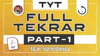 TYT FULL TEKRAR  İlk 12 Konu  Probleme Kadar  PDF  merthoca fulltekrar [upl. by Sandstrom]