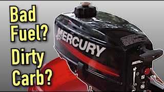 Is this little Mercury Outboard 25 hp two stroke ruined Is it a carburetor problem [upl. by Essile]