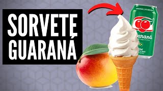 SORVETE DE MANGA COM GUARANÁ  Como fazer sorvete de fruta em casa Receita de sorvete caseiro [upl. by Aihsoj]