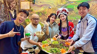 Pơ vlog  pơ đưa cô em chồng về thưởng thức mẹt lợn nhà hàng SaPa Tv [upl. by Aniratak]