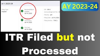 Income Tax Return not Processed II Tax Refund not credited II How to submit Grievances AY 2324 II [upl. by Eva823]