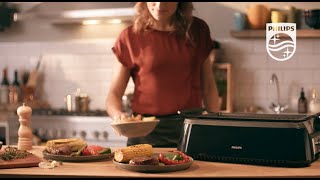 Philips SmokeLess Indoor Grill Avance Collection Infrared Grill HD6971 [upl. by Irrab698]