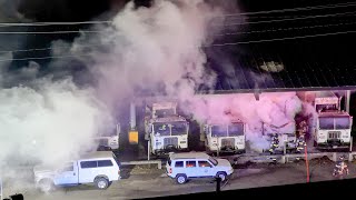 GARBAGE TRUCK FIRE Brick New Jersey 112723 [upl. by Ibrek]