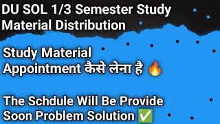 DU Sol 1 Semester Study Material 2024 Study Material Appointment How To Book Appointments ll Urgent🔥 [upl. by Benoite923]