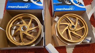 2022 Marchesini M7RS Forged Aluminium wheels for Ducati Panigale V2  72 kgs combined weight [upl. by Yllak707]