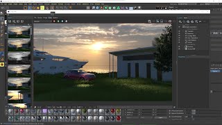VRAY Cinema 4D  10  Exterior Rendering Clipper Section Realistic Grass PostProduction Denoise [upl. by Ainet]