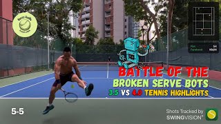 35 vs 40 tennis Battle of the broken serve bots feat nathanielghui [upl. by Ahsiliw]