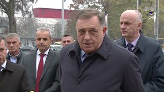 Dodik i Višković na gradilištu kružnog toka kod Kampusa [upl. by Anitsud]