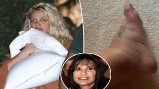 Britney Spears shows off bruised and swollen foot seemingly blames mom for hotel drama [upl. by Pyszka]