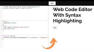 Create Your Own Code Editor With Syntax Highlighting using HTML CSS amp JavaScript [upl. by Esertap]