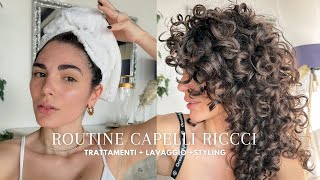 Routine lavaggio capelli ricci  styling [upl. by Anwaf]