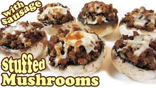 Sausage Stuffed Mushrooms Recipes  Button Mushrooms  AppetizersHors Doeuvres Ideas  HomeyCircle [upl. by Sola]