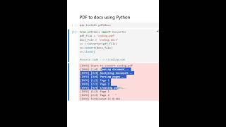 PDF to docx using Python coding python pythonprogramming pythonprojectswithsourcecode [upl. by Arst292]