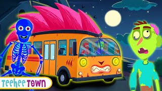 Zombie Goes Wiggle Wiggle In The BUS  Spooky Skeleton Songs By Teehee Town [upl. by Ztirf]