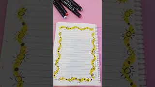 Front page decoration notebook project drawing art shorts [upl. by Lilhak730]