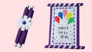 New Year Greeting Card  Last Minute New Year Card  Beautiful Handmade Greeting Card [upl. by Alikat]