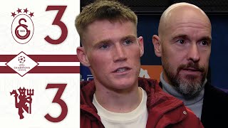 McTominay and Ten Hag React  Galatasaray 33 Manchester United [upl. by Anilatak]