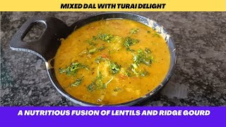 Mixed Dal with Turai  Ridge Gourd  Hirekai Recipe [upl. by Anohr]