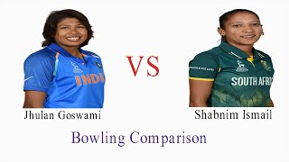 Jhulan Goswami Vs Shabnim Ismail Bowling Comparison ODI Test and T20I [upl. by Ibur]