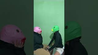 Funny frog mask challenge part 2 challenge topeng mask lucu funny [upl. by Regine]