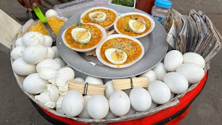 Super Tasty Egg Ghugni Price ₹ 10 Only । Most Popular Street Food । Indian Street Food [upl. by Asilet559]