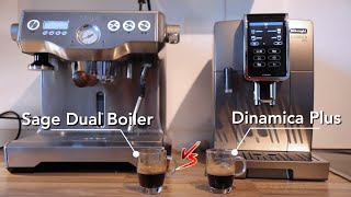 Sage Dual Boiler vs Delonghi Dinamica Plus [upl. by Gena]