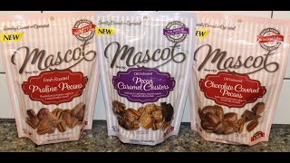 Mascot Praline Pecans Pecan Caramel Clusters amp Chocolate Covered Pecans Review [upl. by Wylma754]