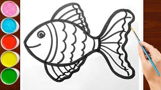 Fish drawing for kids  Cute fish drawing easy  How to draw fish for kids  kids drawing  easy [upl. by Lindholm]