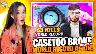 HIGHEST 53 KILLS casetooop WORLD RECORD IN BGMI 🔥😱  CASETOO  REACTION  TRENDING VIDEO [upl. by Mosenthal61]