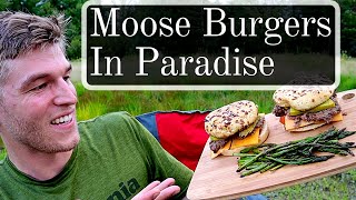 Moose Burgers in Paradise  Fly fishing Gulf Hagas Maine Tailgate Cooking [upl. by Rehpotsyrhc899]