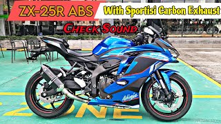 ZX25R ABS Biru Dengan Knalpot Sportisi Carbon  Check Sound dan Harganya [upl. by Eittocs]