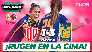 Resumen y goles  Necaxa 13 Tigres  AP2023J17  Liga Mx Femenil  TUDN [upl. by Clein]