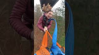 She didnt stop screaming falling off this 40m bridge swing highlandfling shorts [upl. by Eleph]