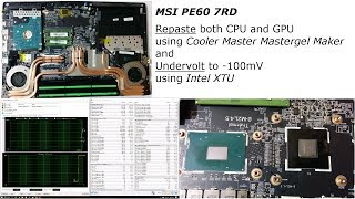 MSI PE60 7RD  Repaste and Undervolt i7 7700HQGTX 1050 [upl. by Asit]