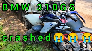 Bike accident  BMW 310GS crashed 😭😭  എന്തൊരു കഷ്ടമാണിത് 😥😥 [upl. by Donielle]