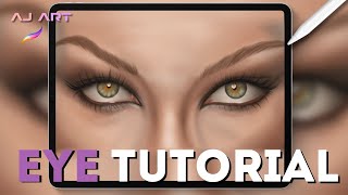 How to Draw Realistic Eyes in Procreate  StepbyStep Digital Art Tutorial [upl. by Enylorac]