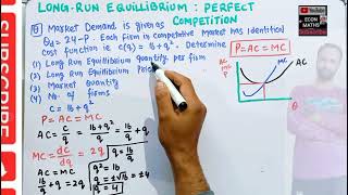 long run equilibrium under perfect competition equilibrium price and quantity and number of firms [upl. by Droffats]