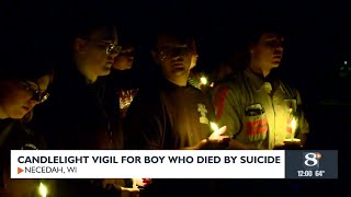 Necedah community holds candlelight vigil for 11yearold boy who died by suicide [upl. by Dunning639]