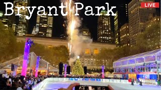 NYC LIVE Bryant Park Christmas Tree Lighting Ceremony 2024 [upl. by Leibarg105]