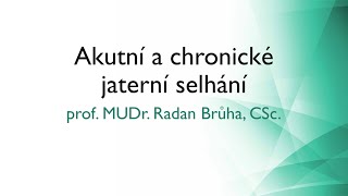 Akutní a chronické jaterní selhání – prof MUDr Radan Brůha CSc [upl. by Holds]