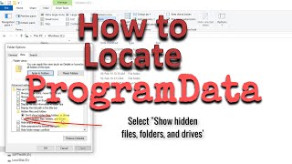 Locating ProgramData folder in CDrive Windows 10 [upl. by Morel]