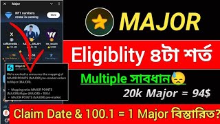 Major Eligibility ৪টা শর্ত 😱 Major Eligibility Criteria  Major New Update  Major listing date [upl. by Chandos]