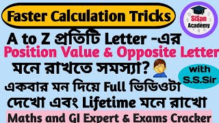 How to remember Position Value and Opposite Letter of English Alphabet  Place value of Alphabets [upl. by Harima]