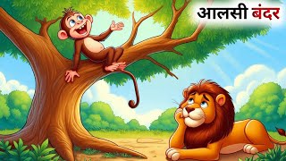 एक आलसी बंदर की कहानी  Panchatantra Ki Kahani  Hindi Cartoon [upl. by Erdua929]