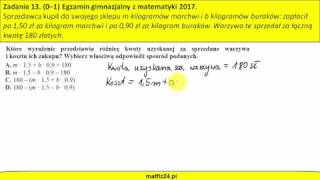 Zapisywanie wyrażeń algebraicznych  Testy gimnazjalne 2017  MatFiz24PL [upl. by Freya837]