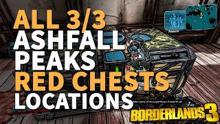 All Red Chests Ashfall Peaks Borderlands 3 All Locations [upl. by Elata642]