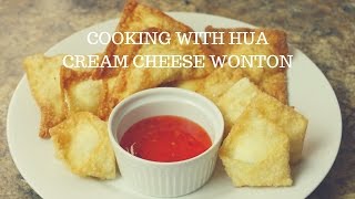 How to Make Cream Cheese Wontons  Cooking With Hua [upl. by Arahsak]